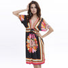 Summer V-Neck Printed Dress - crmores.com