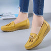 Women’s Leather Loafers Breathable Slip on Driving Shoes - crmores.com