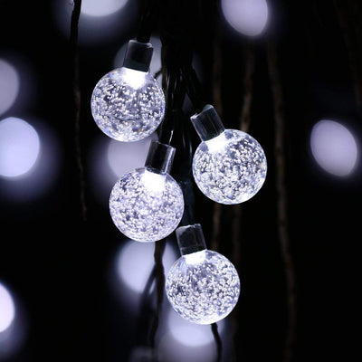 Solar-Powered Crystal Ball String Lights - crmores.com