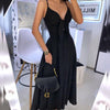 Spaghetti Strap Knitted Front Cutout Button Dress - crmores.com