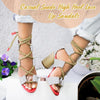 Multi-color Lace-up Heeled Sandals - crmores.com