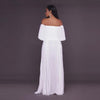 One-word Collar Pleated Maxi Prom Dress - crmores.com