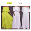 One-word Collar Pleated Maxi Prom Dress - crmores.com