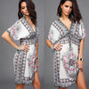 Summer V-Neck Printed Dress - crmores.com