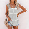 Casual Tie-dye Button Tank Top - crmores.com