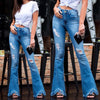 Denim High-waist Ripped Trousers - crmores.com