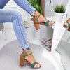 Women's splicing sandals with high heels - crmores.com