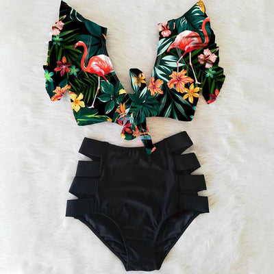 Ruffled bikini split swimsuit - crmores.com