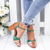 Women's splicing sandals with high heels - crmores.com