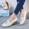 Women’s Leather Loafers Breathable Slip on Driving Shoes - crmores.com