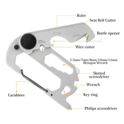 Multi-functional EDC Gadgets Carabiner Emergency Tool - crmores.com