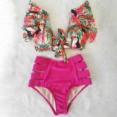 Ruffled bikini split swimsuit - crmores.com