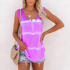 Casual Tie-dye Button Tank Top - crmores.com