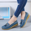 Women’s Leather Loafers Breathable Slip on Driving Shoes - crmores.com