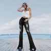 Denim High-waist Ripped Trousers - crmores.com