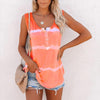 Casual Tie-dye Button Tank Top - crmores.com