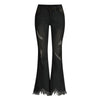 Denim High-waist Ripped Trousers - crmores.com