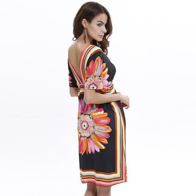 Summer V-Neck Printed Dress - crmores.com