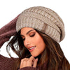 Women Knitted Slouchy Beanie Hat with Velvet - crmores.com