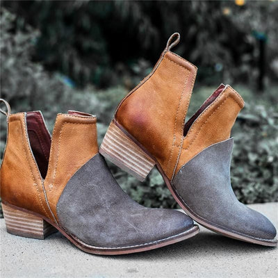 Women Patchwork Ankle Boots - crmores.com